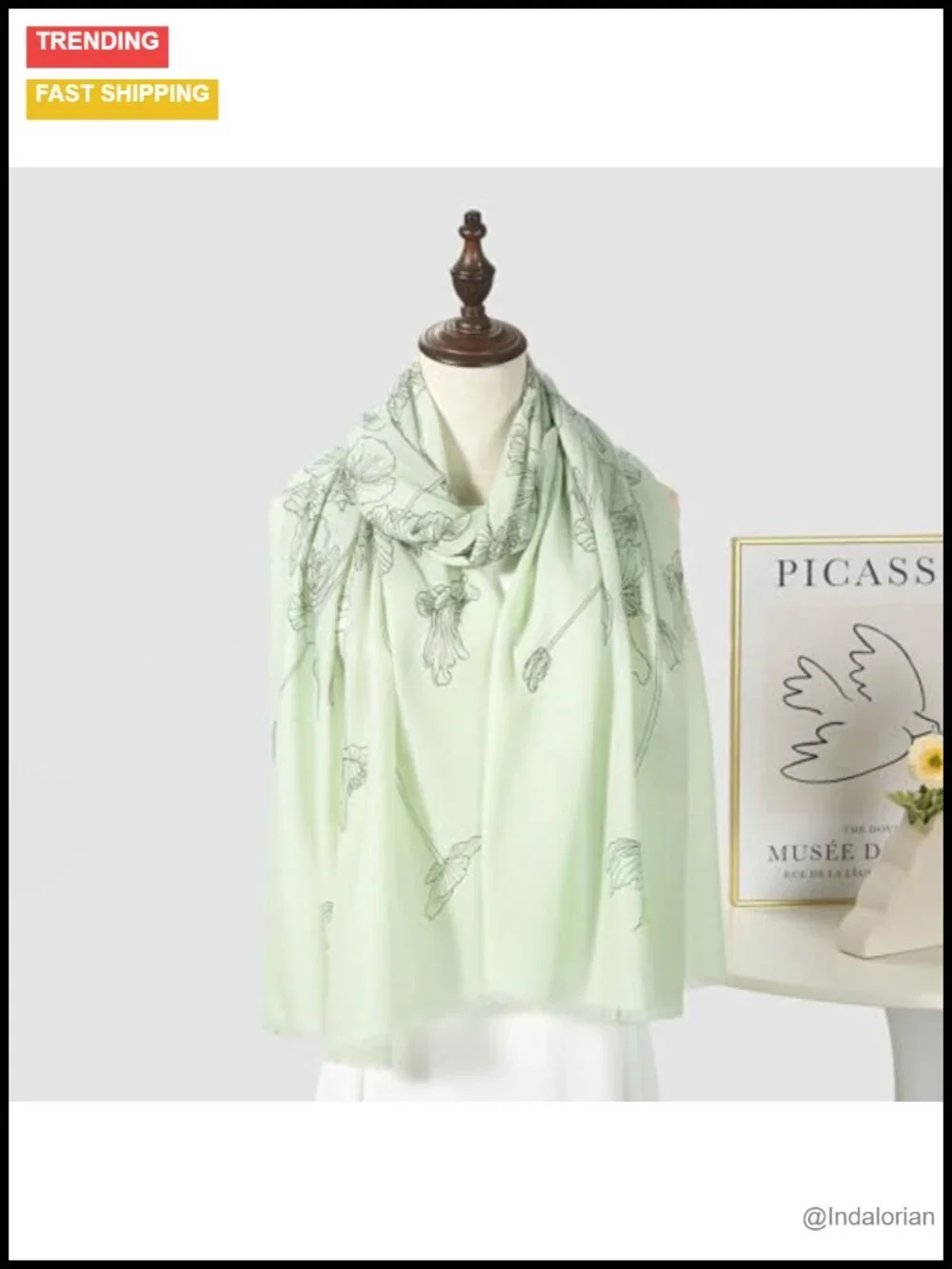 Cashmere-soft Mercerized Wool Shawl Pashmina Lightweight Travel Wrap Evening